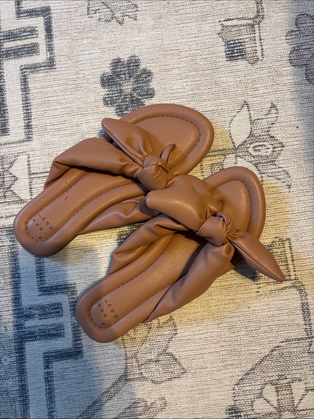 a new day Brown Knotted Slide Sandals